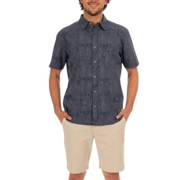 NEW FISH HIPPIE CO rumfront short sleeve shirt in indigo - Picture 1 of 4